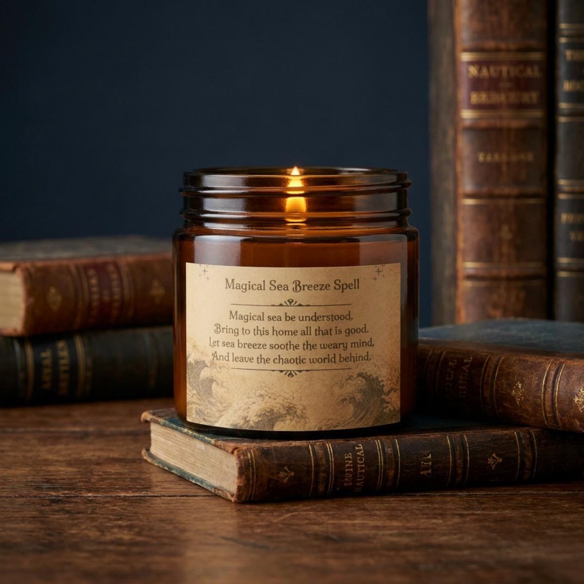 Magical Sea Breeze Spell Candle, Whimsigoth Soy Candle Jar, Witchy Gifts for Her, Scented Ritual Candle, Cozy Cottagecore Decor