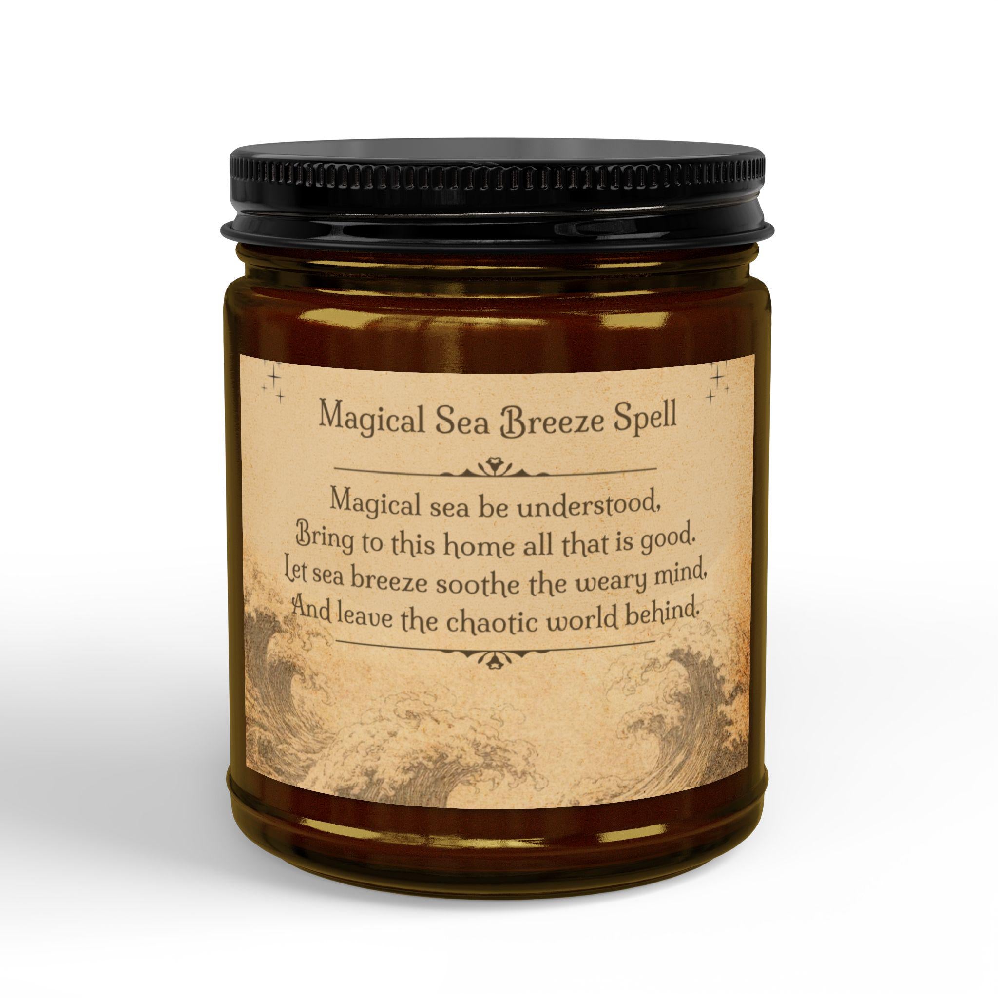 Magical Sea Breeze Spell Candle, Whimsigoth Soy Candle Jar, Witchy Gifts for Her, Scented Ritual Candle, Cozy Cottagecore Decor