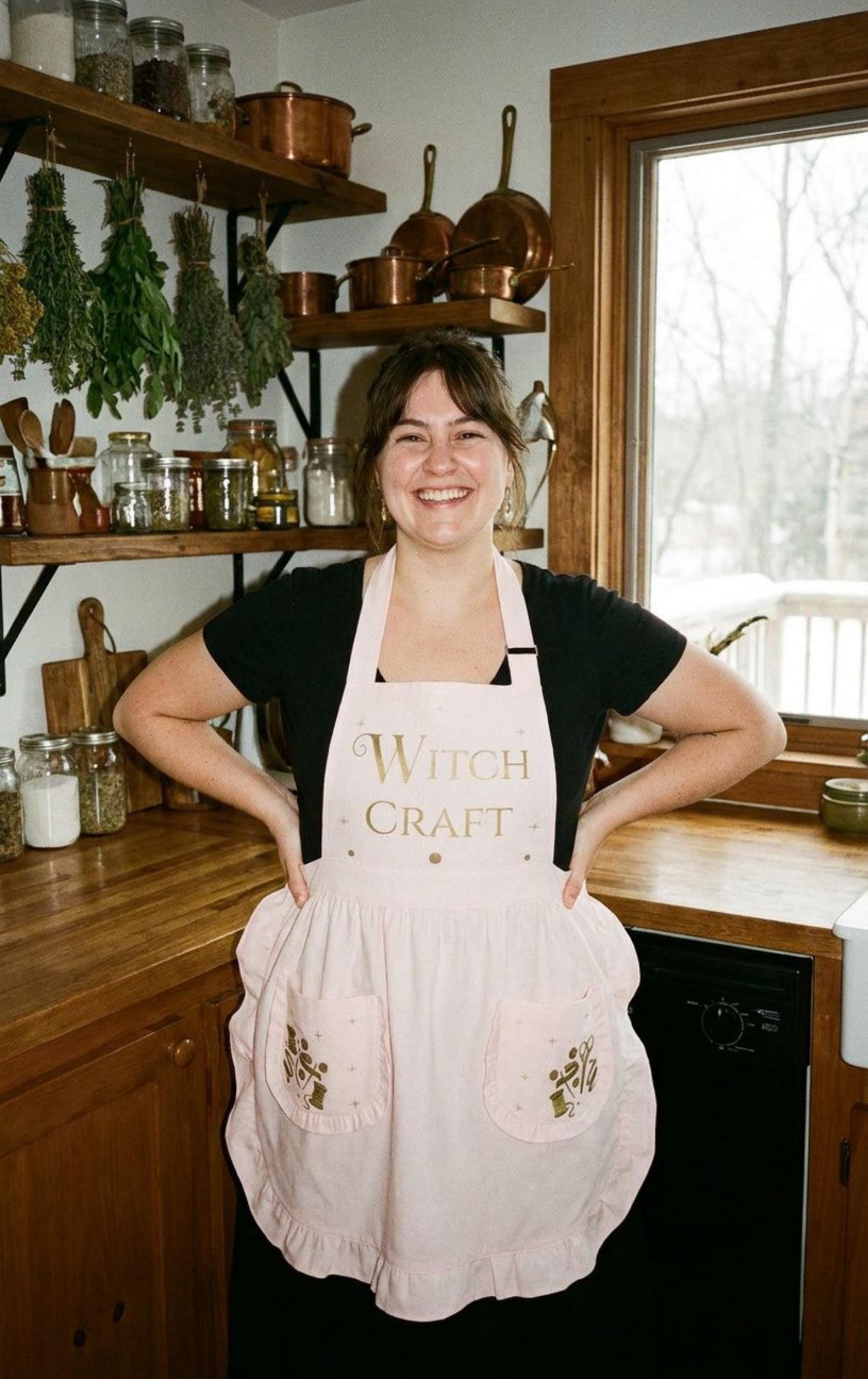 Witch Craft Ruffled Apron – Whimsigoth Kitchen Decor & 90s  Witch Movie Magic Lover Gift