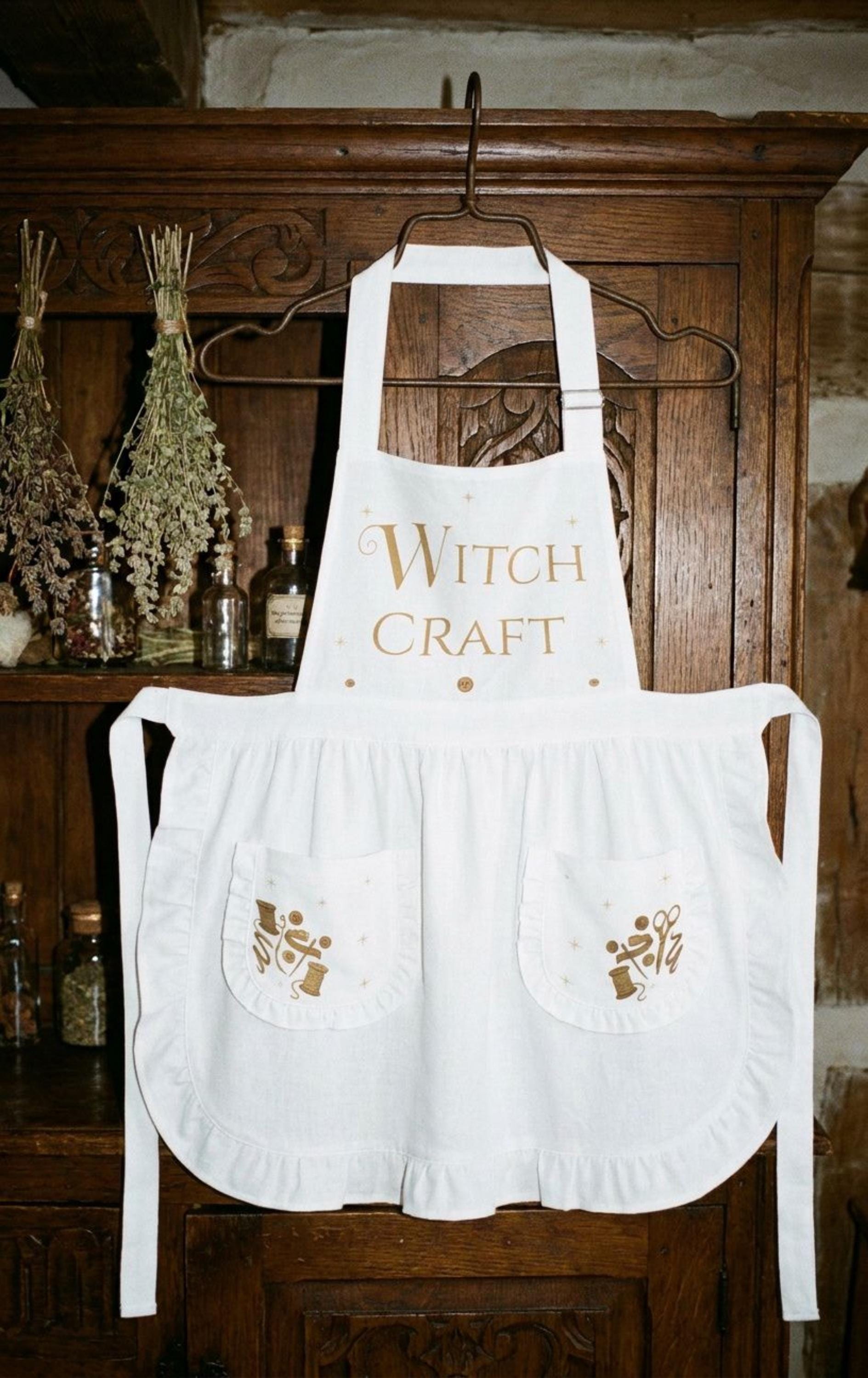 Witch Craft Ruffled Apron – Whimsigoth Kitchen Decor & 90s  Witch Movie Magic Lover Gift