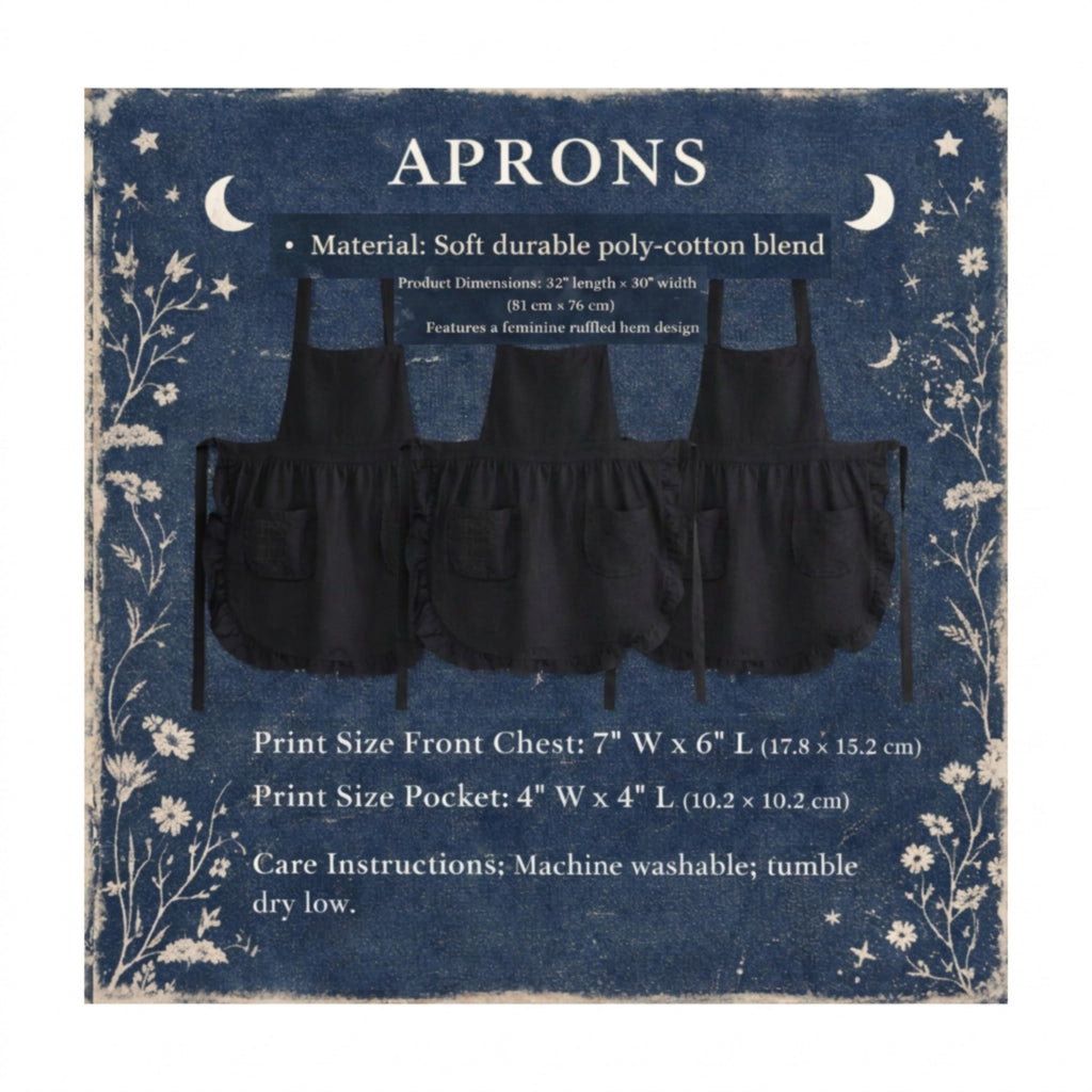 Kitchen Witchery Personalized Ruffled Apron – Custom Whimsigoth Cooking Apron with Pockets