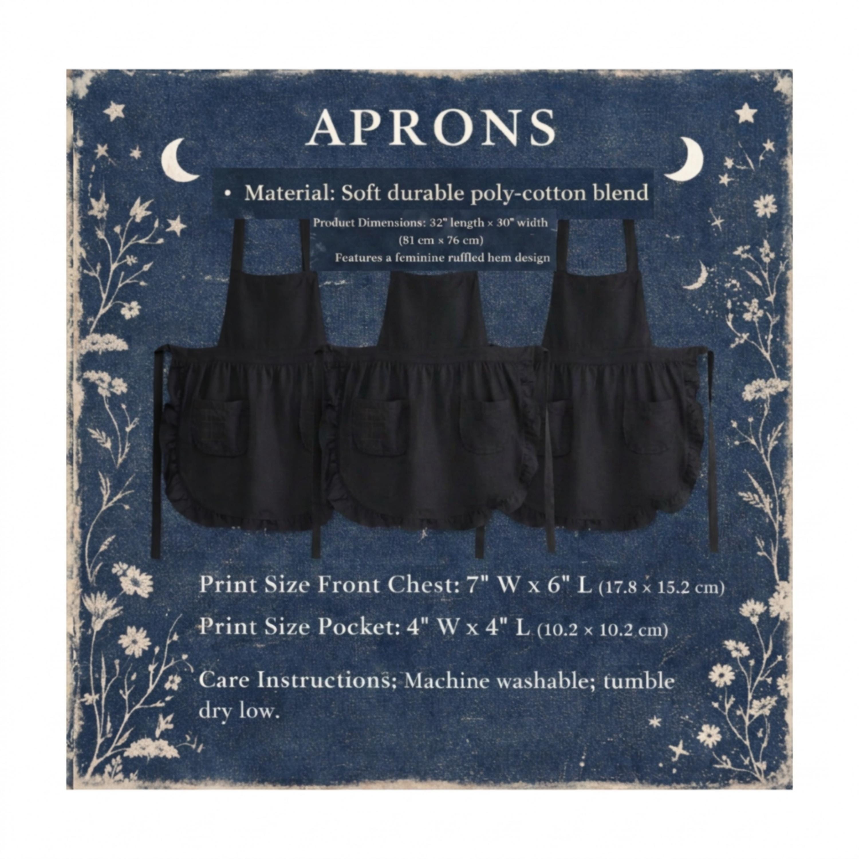 Kitchen Witchery Personalized Ruffled Apron – Custom Whimsigoth Cooking Apron with Pockets