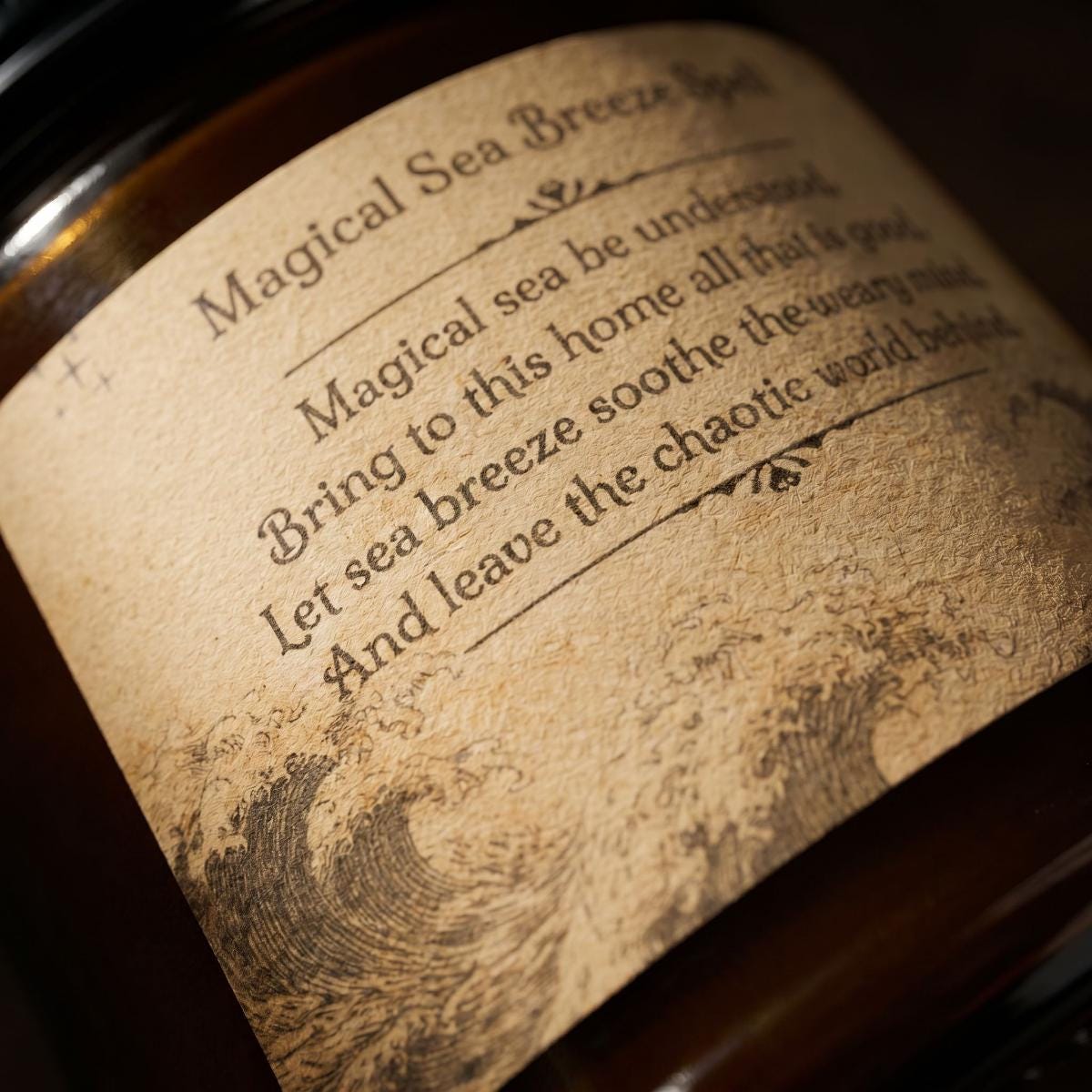 Magical Sea Breeze Spell Candle, Whimsigoth Soy Candle Jar, Witchy Gifts for Her, Scented Ritual Candle, Cozy Cottagecore Decor