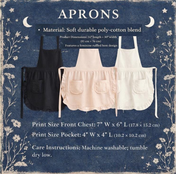 Witch Craft Ruffled Apron – Whimsigoth Kitchen Decor & 90s  Witch Movie Magic Lover Gift