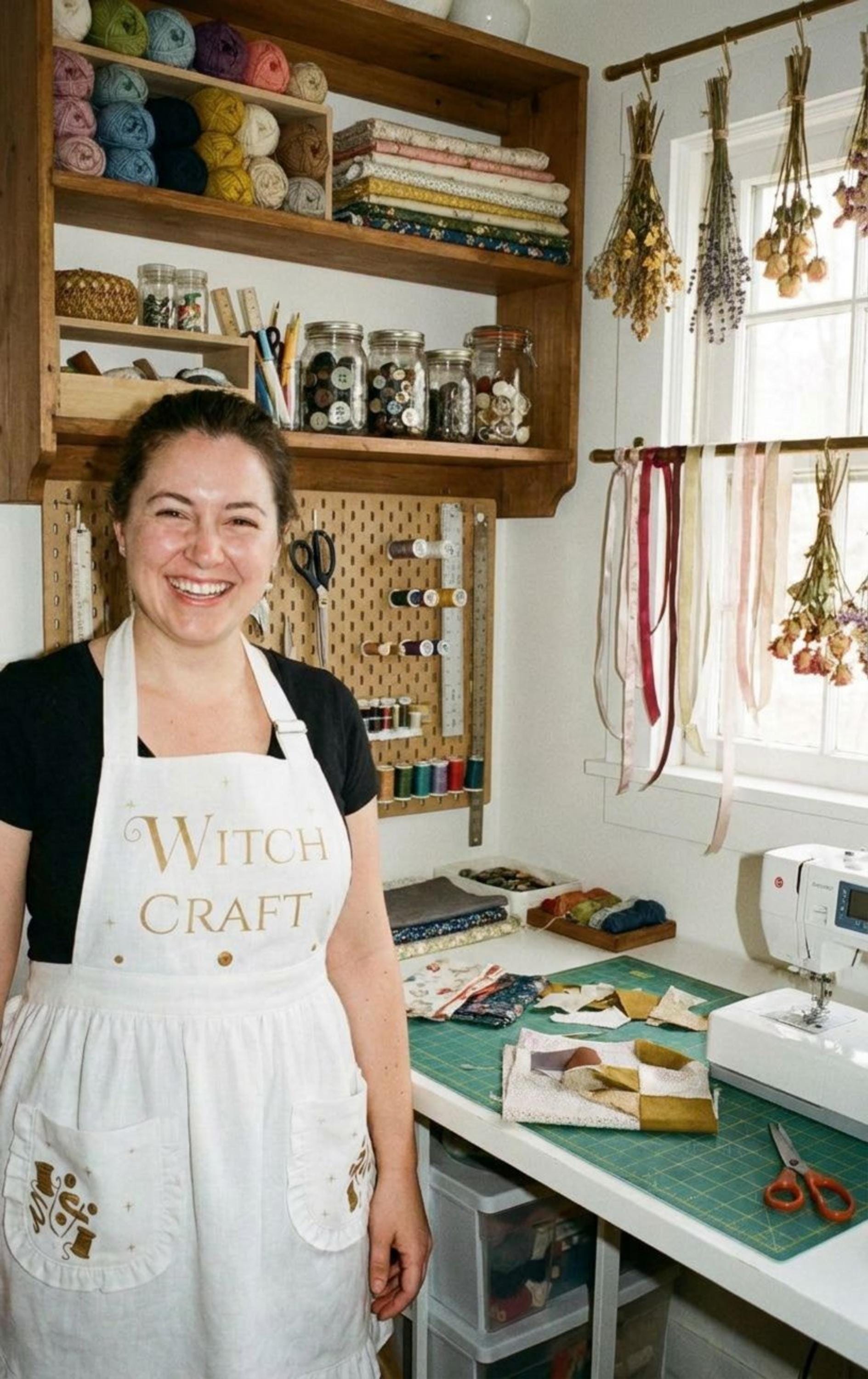 Witch Craft Ruffled Apron – Whimsigoth Kitchen Decor & 90s  Witch Movie Magic Lover Gift