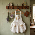 Celestial Kitchen Witch Ruffled Apron | Gothic Victorian Moon & Stars Hostess Pinafore with Pockets | Whimsigoth Gift for Her